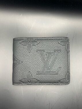 Louis Vuitton Black Embossed Monogram Bifold Card Holder